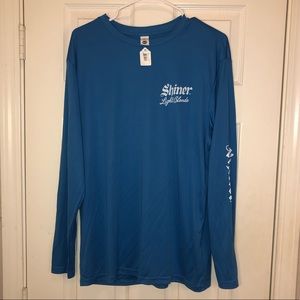 Shiner Light Beer dry-fit light blue long sleeve